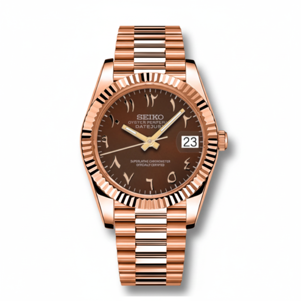 Mod Prestique Chocolate Rose Gold Arabic Dial