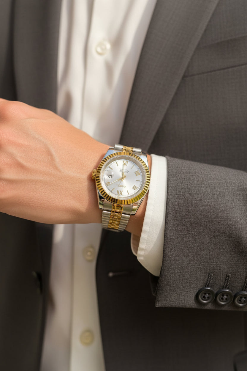 Mod Prestique Two Tone Gold Roman Dial