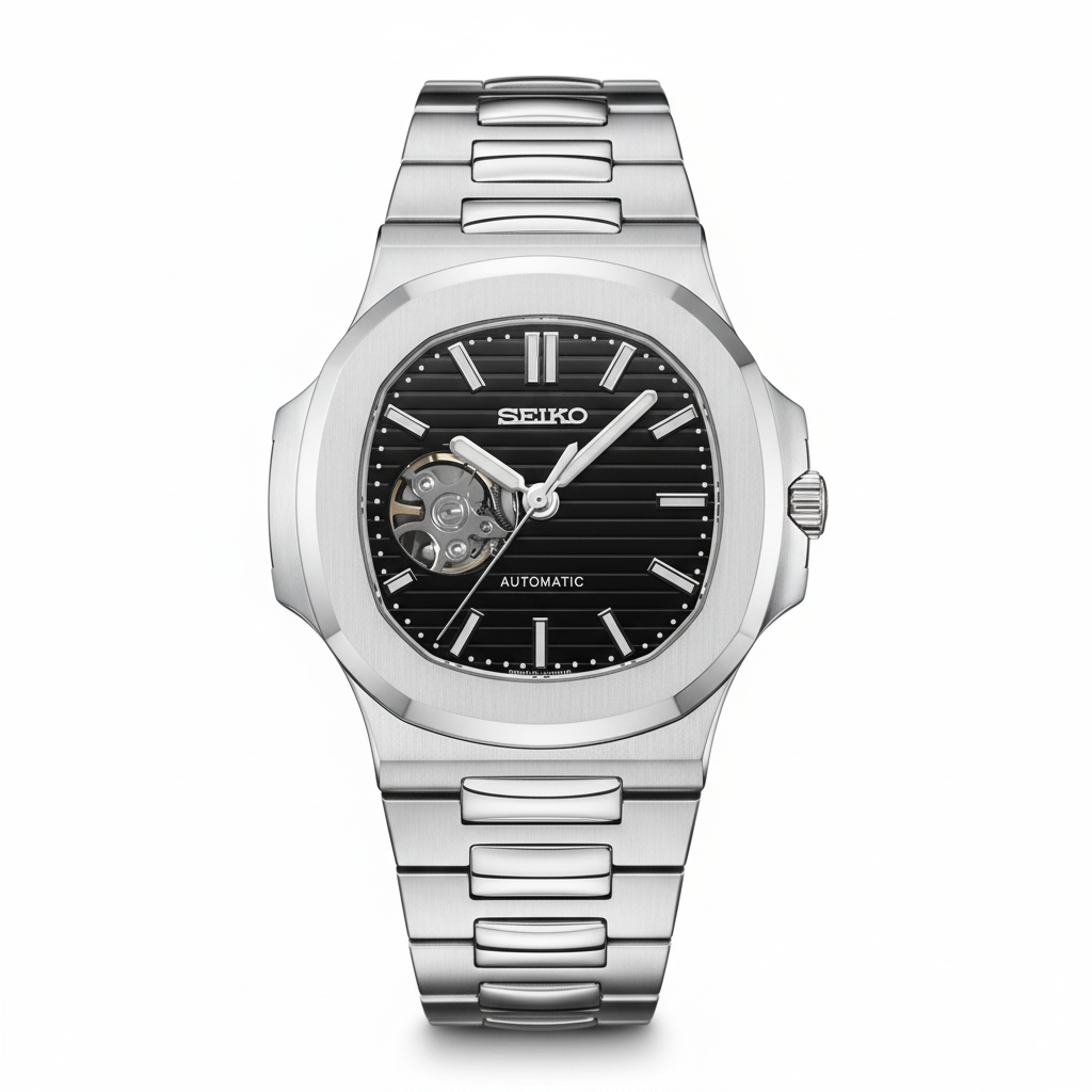 Mod Nivaro Silver Black Open Heart