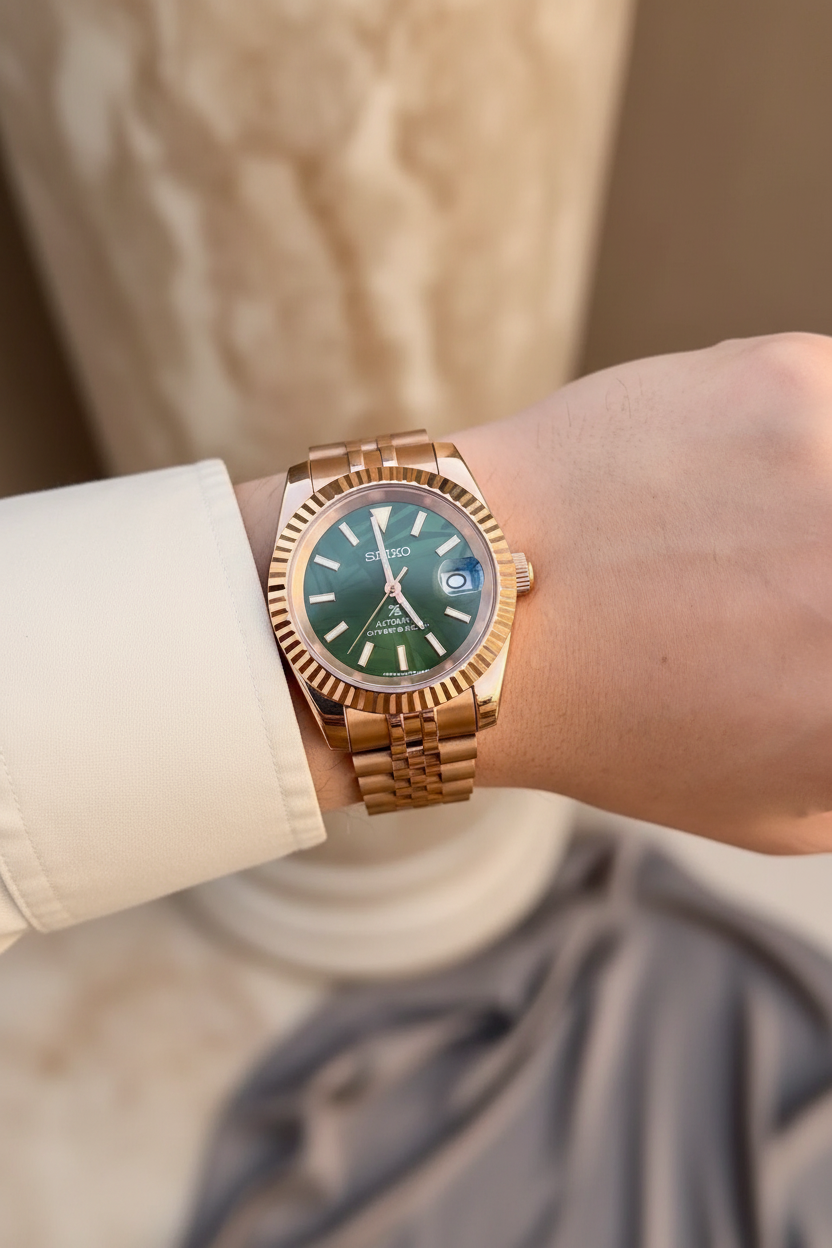 Mod Prestique Rose Gold Green Dial
